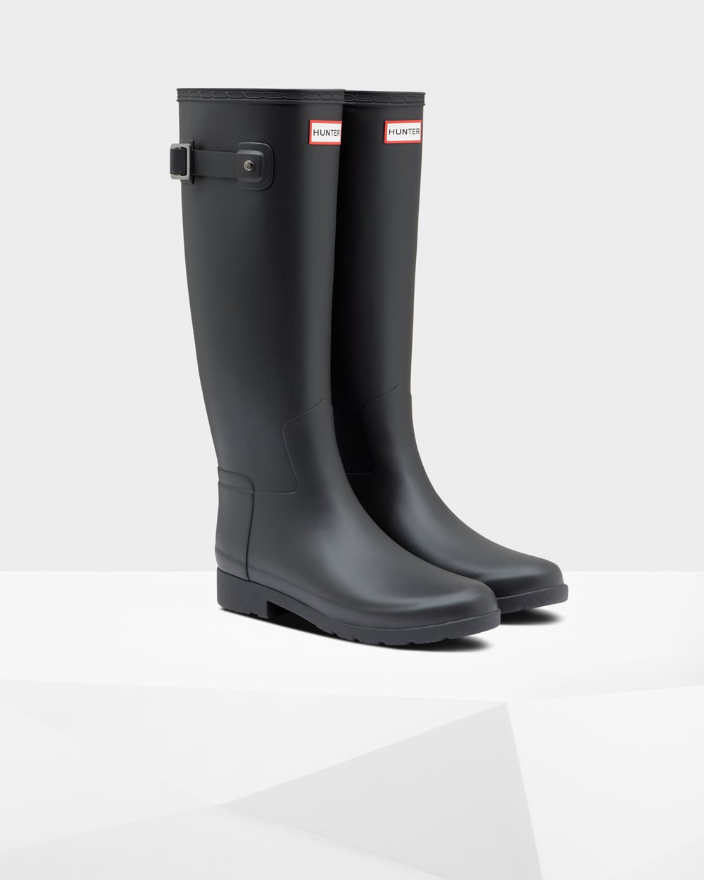 Womens Hunter Tall Rain Boots Black - Refined Slim Fit - 6843701-VQ